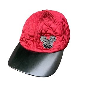 Disney Baseball Cap Ladies Quilted Burgundy Mickey Rose